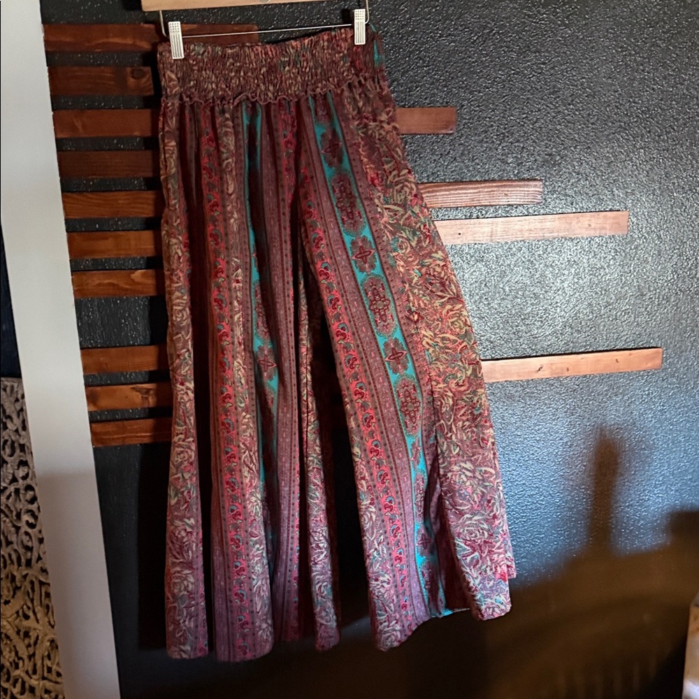 Bohemian Print Wide Leg Pants